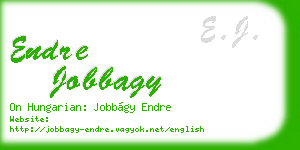 endre jobbagy business card